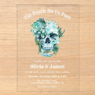 Invitaciones Acrílicas Hasta que la Muerte nos Separe Boda de Halloween G