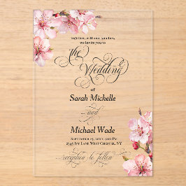 Invitaciones Acrílicas Hawthorn Acrylic Calligraphy Wedding Invitation