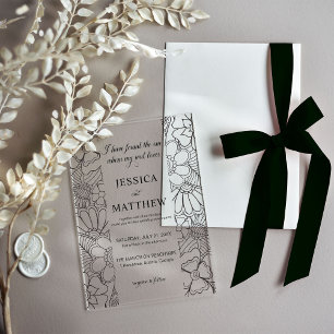 Invitaciones Acrílicas He hallado la única canción de Salomón Floral