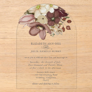 Invitaciones Acrílicas Hermosa boda boho rosa y neutral