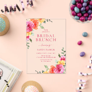 Invitaciones Acrílicas Hermoso brant Floral Bridal Shower Brunch