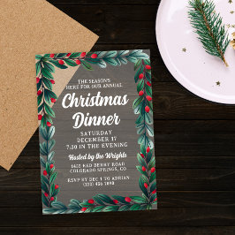 Invitaciones Acrílicas Hermoso marco de bayas de vegetación para la cena 