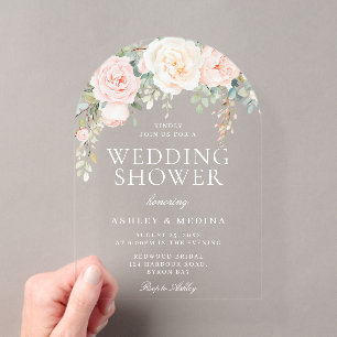 Invitaciones Acrílicas Hermoso Regader Floral de Boda