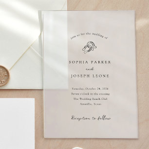Invitaciones Acrílicas Herradura minimalista   Boda ruso