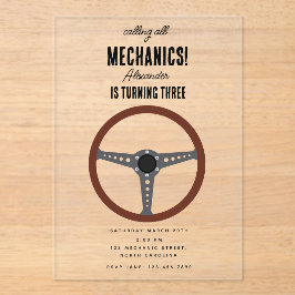 Invitaciones Acrílicas Herramientas mecánicas de automóviles para automóv