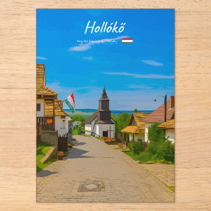 Invitaciones Acrílicas Hollókő, Hungría - Calle del pueblo histórico