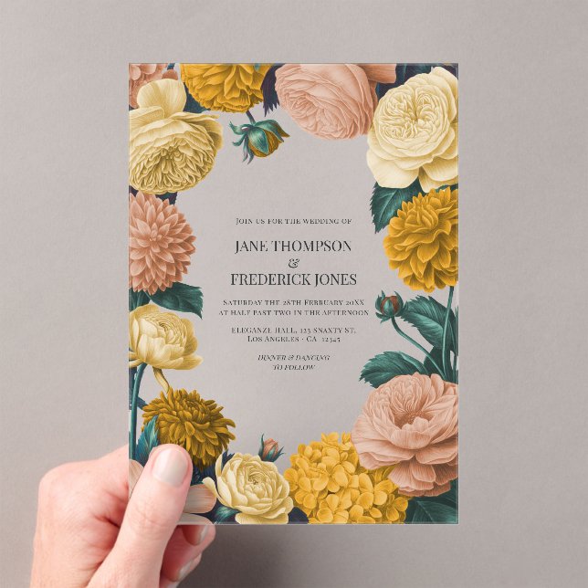 Invitaciones Acrílicas Honey Amber, Caramel Rose & Soft Marzipan Wedding (Insitu (portátil))