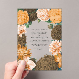 Invitaciones Acrílicas Honey Rose, Apricot Fleur & Toffee Bloom Wedding