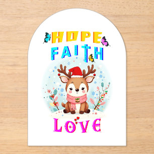 Invitaciones Acrílicas Hope Faith Love