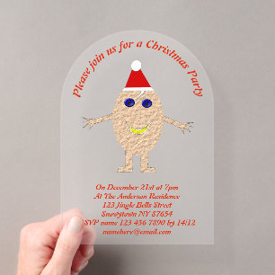 Invitaciones Acrílicas Huevo de Navidad Divertido Personalizado