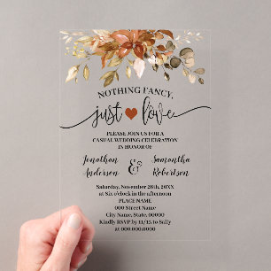Invitaciones Acrílicas Huida de Amor Sin Adornos