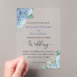 Invitaciones Acrílicas Hydrangea acuarela | boda