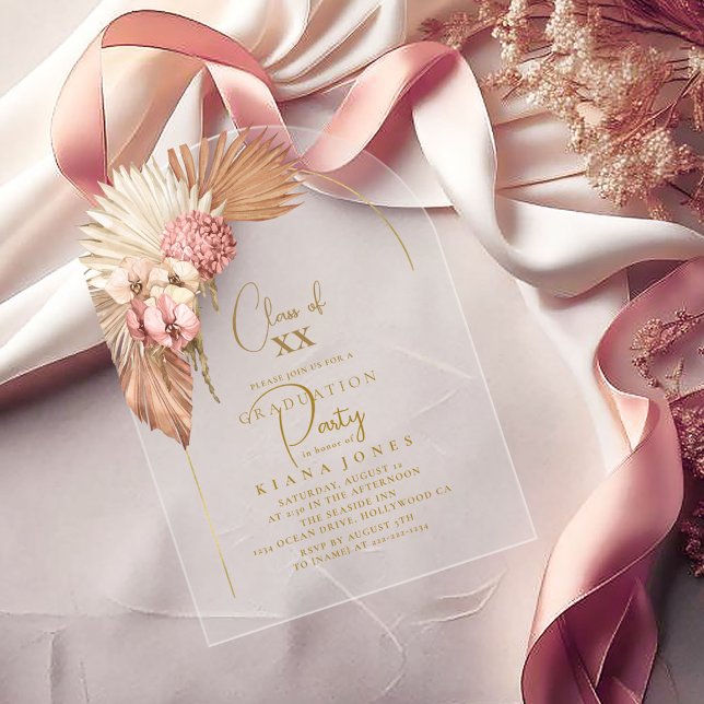 Invitaciones Acrílicas ID de graduación de Oasis Boho965 (Subido por el creador)