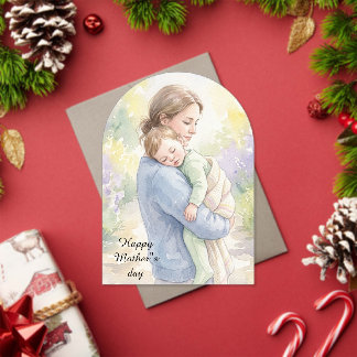 Invitaciones Acrílicas Impresión de acuarela personalizada de madre y beb