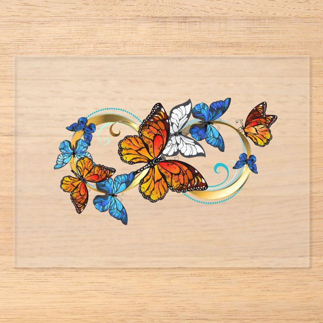 Invitaciones Acrílicas Infinidad de Mariposas Monarca (Anverso)