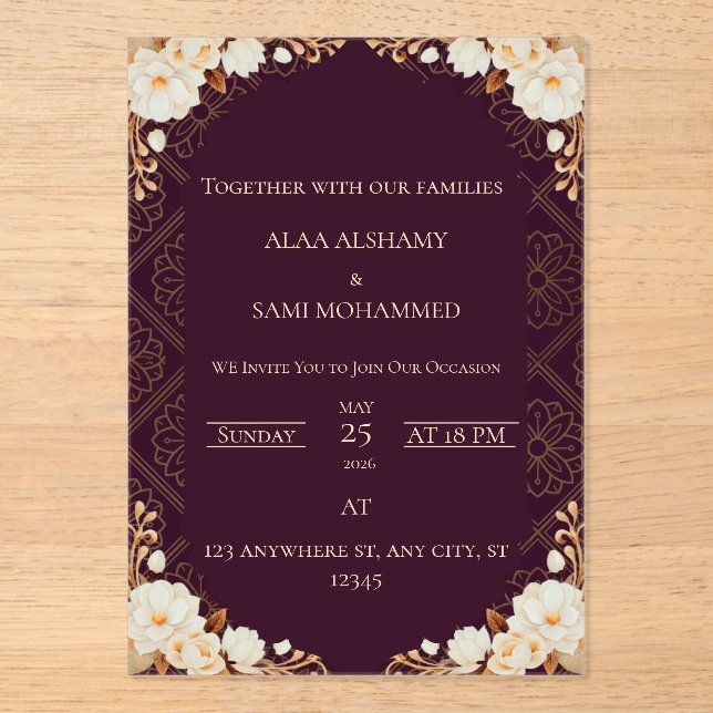 Invitaciones Acrílicas invitation (Anverso)