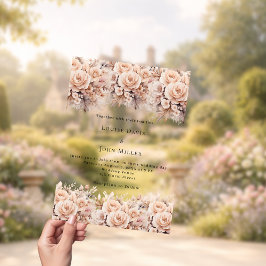 Invitaciones Acrílicas Ivory floral rose gold modern luxury clear wedding