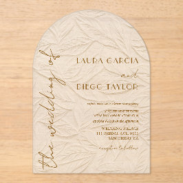 Invitaciones Acrílicas Ivory Leaves Wedding Acrylic