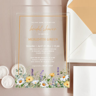 Invitaciones Acrílicas Jardín Botánico de Flores Silvestres Margarita Lav