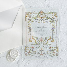Invitaciones Acrílicas Jardín de vintage | Boda de lujo colorido