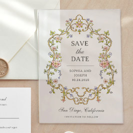Invitaciones Acrílicas Jardín de vintage | Colorful Luxe Save the Date