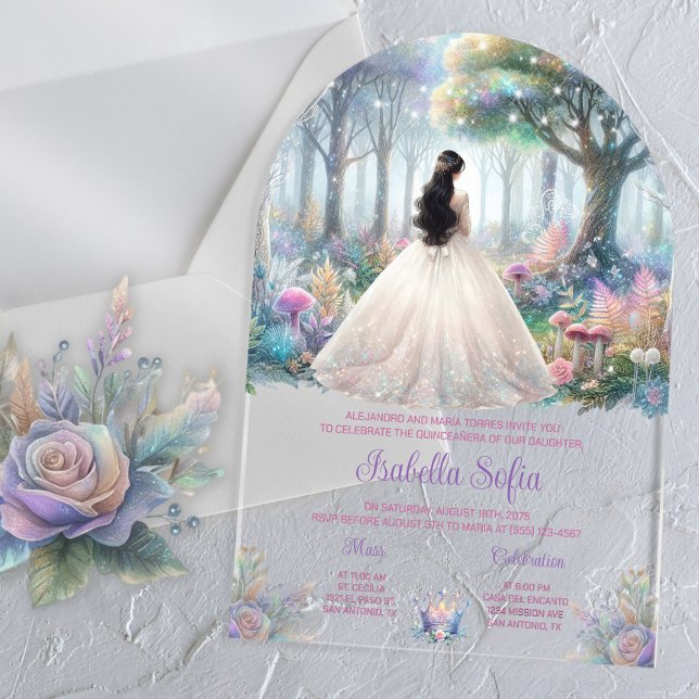 Invitaciones Acrílicas Jardín Encantado Quinceañera Acrílico (Subido por el creador)
