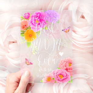 Invitaciones Acrílicas Jardín Romántico de Peonías Día de la Madre