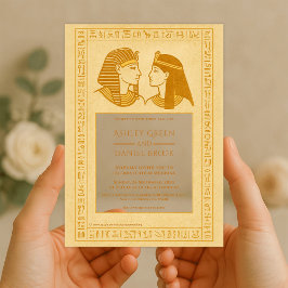 Invitaciones Acrílicas Jeroglíficos antiguos Boda y Reina Egipcia