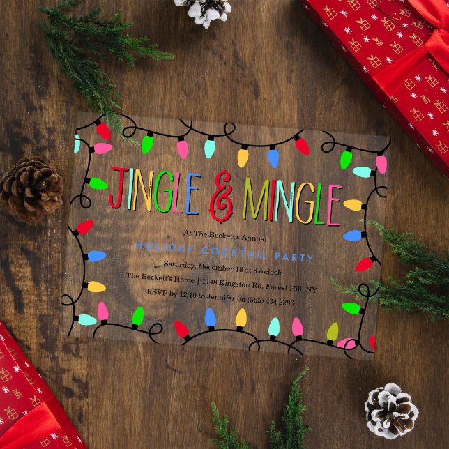 Invitaciones Acrílicas Jingle y Mingle | Navidades Fiesta de cócteles de  (Subido por el creador)