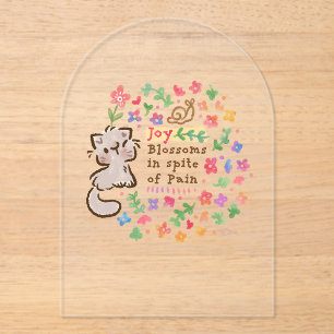 Invitaciones Acrílicas La Alegría Florece a Pesar del Dolor - Pebble la K