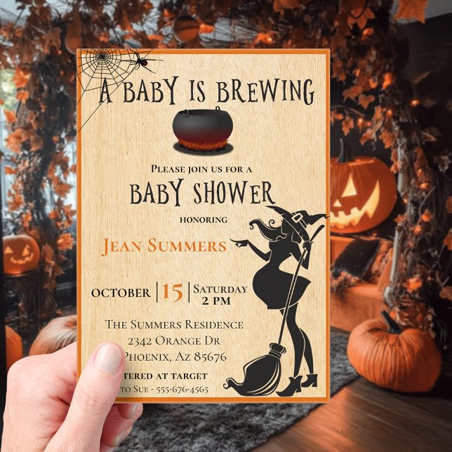 Invitaciones Acrílicas La bebé de Halloween está preparando Baby Shower p (Subido por el creador)