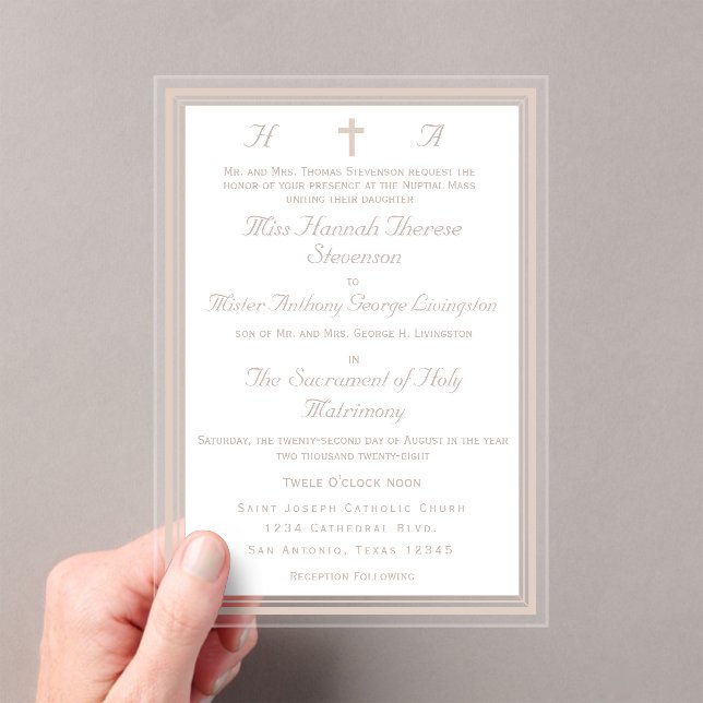 Invitaciones Acrílicas La Boda Católica Refinada (Insitu (portátil))