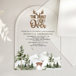 Invitaciones Acrílicas La caza ha terminado Fiesta de Despedida de Solter