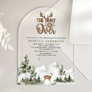Invitaciones Acrílicas La caza ha terminado Fiesta de Despedida de Solter