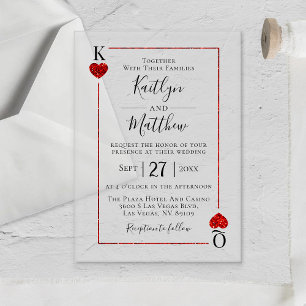 Invitaciones Acrílicas La Colección de Bodas de Cartas de Juego Monogram