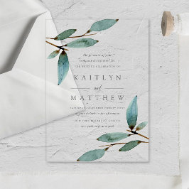 Invitaciones Acrílicas La colección de Bodas de los Bliss botánicos