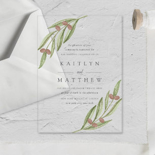 Invitaciones Acrílicas La Colección de Bodas La Rama de Olivo
