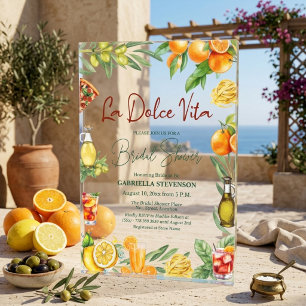 Invitaciones Acrílicas La Dolce Vita Cóctel Italiano Despedida de Soltera