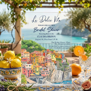 Invitaciones Acrílicas La Dolce Vita Riviera Italiana Despedida de Solter