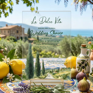 Invitaciones Acrílicas La Dolce Vita Vista Italiana Despedida de Soltera