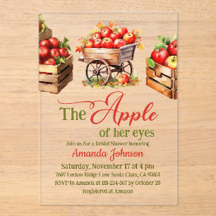 Invitaciones Acrílicas La ducha de novias en la cesta de la cesta del mer