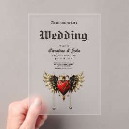 Invitaciones Acrílicas La elegancia y el misticismo del corazón gótico