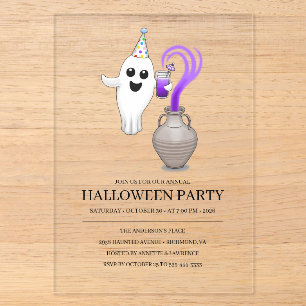 Invitaciones Acrílicas La fiesta mágica del fantasma