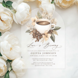 Invitaciones Acrílicas La Floral Love is Brewing Despedida de Soltera