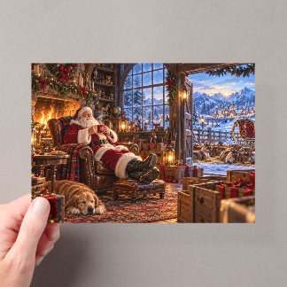 Invitaciones Acrílicas La mañana después de Santa Claus y renos