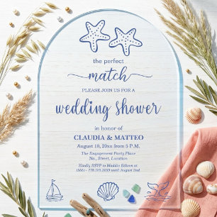 Invitaciones Acrílicas La pareja de estrellas de mar La pareja perfecta R
