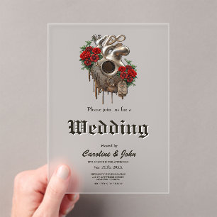 Invitaciones Acrílicas La pasión de Steampunk, el corazón mecánico del am