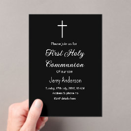 Invitaciones Acrílicas La primera comunión santa católica simple mínima