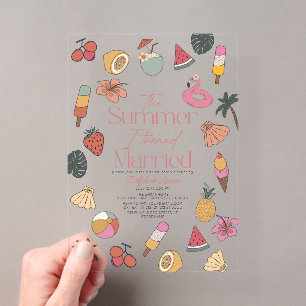 Invitaciones Acrílicas La Summer Me Volví Casada Despedida de Soltera Tro
