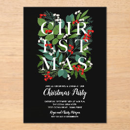 Invitaciones Acrílicas La vegetación de los NAVIDADES elegantes